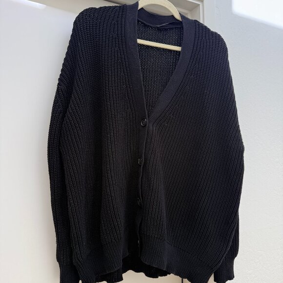 Jenni Kayne Sweaters - Jenni Kayne Cocoon Cardigan - Black Cotton S